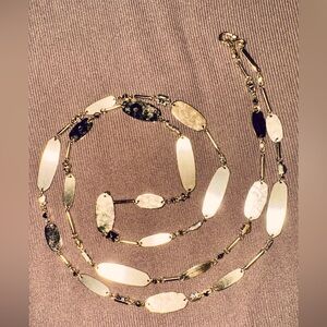 Gold Stamped Necklace with Neutral Colored Stones